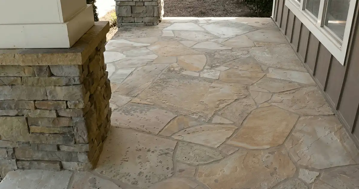 House entrance with professionally installed stone flooring in Colorado Springs CO