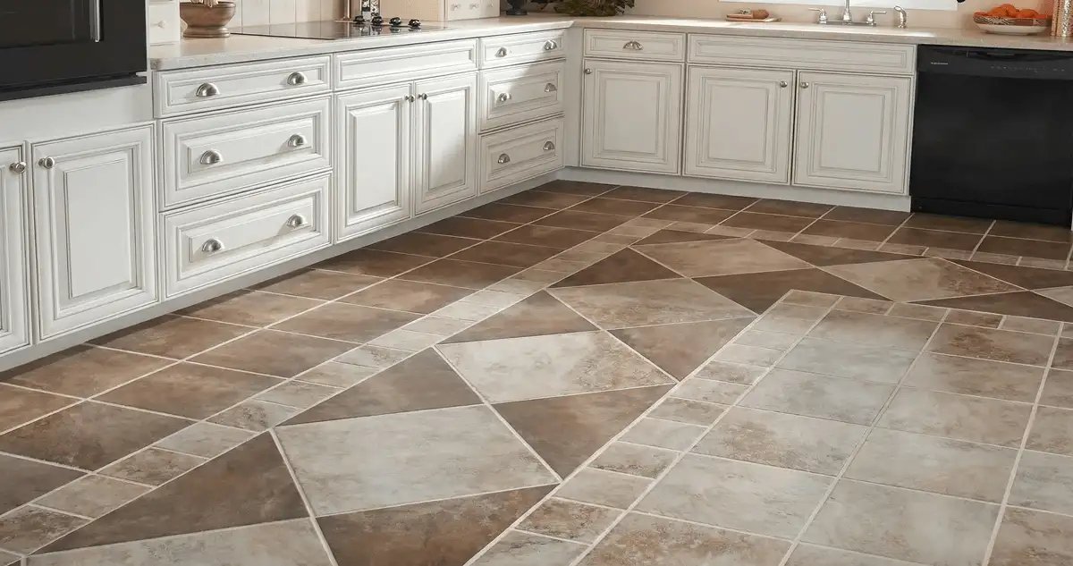 Kitchen with white cabinets and a professionally installed tile floor in Colorado Springs, CO